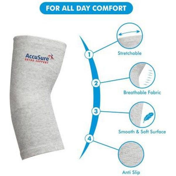 AccuSure Elbow Support Pair of Bamboo Yarn (All Sizes) - Image 3