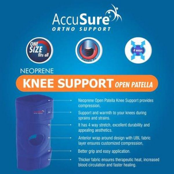 AccuSure Knee Support Open Patella Neoprene - Image 4