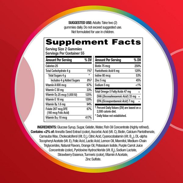 Centrum Multigummies Omega 3 Gummy Multivitamin For Adults (110 Count) - Image 2