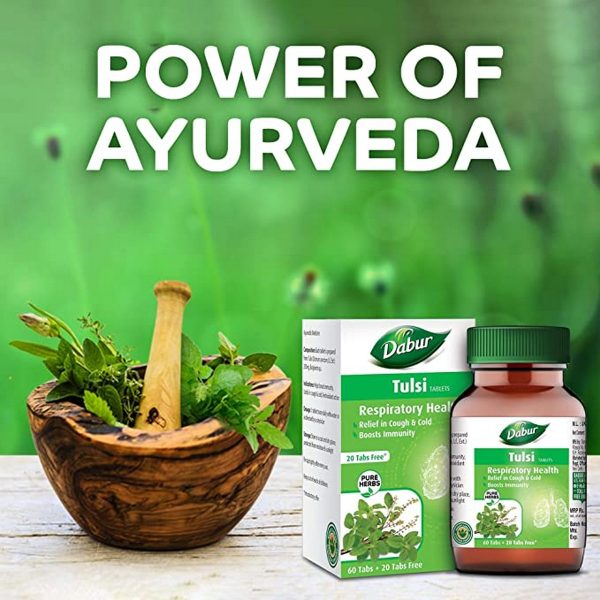 Dabur Pure Herbs Respiratory Health Tulsi Tablets (60 tablets) - Image 3