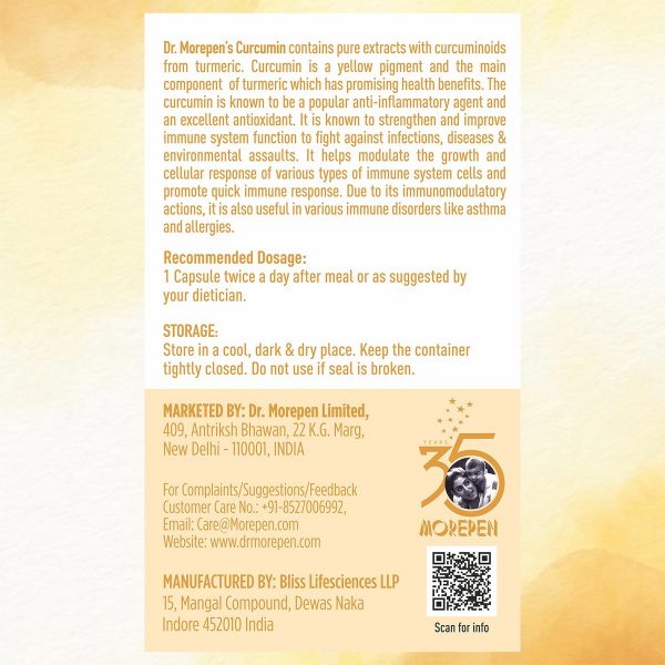 Dr. Morepen Curcumin Capsules (60 Cap) Buy 1 Get 1 Free. - Image 9