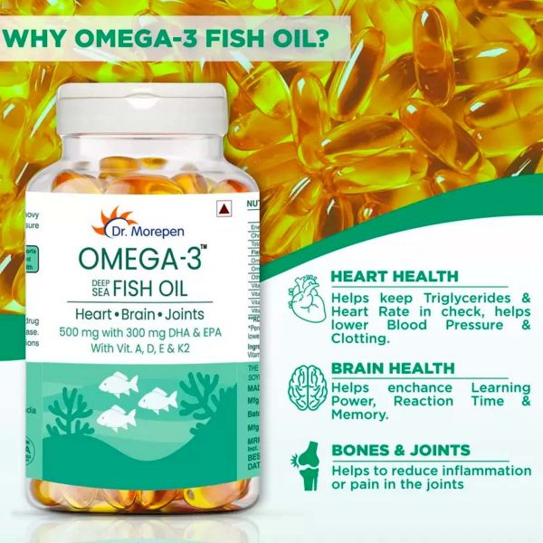 Dr. Morepen Omega-3 Deep Sea Fish Oil, Pack of 2 (500 mg) - Image 5