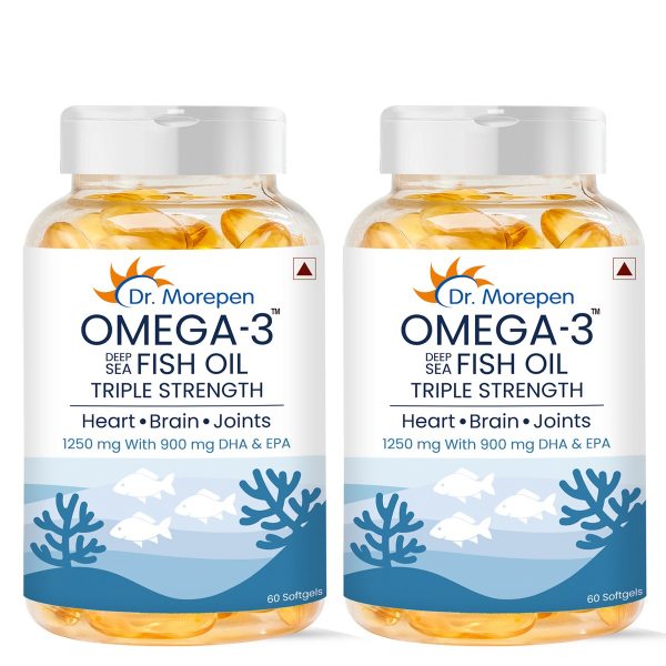 Dr. Morepen Omega-3 Deep Sea Fish Oil Triple Strength (Pack of 2)