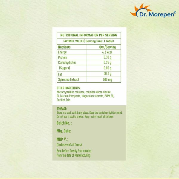 Dr. Morepen Spirulina Tablets (60 N) - Image 4