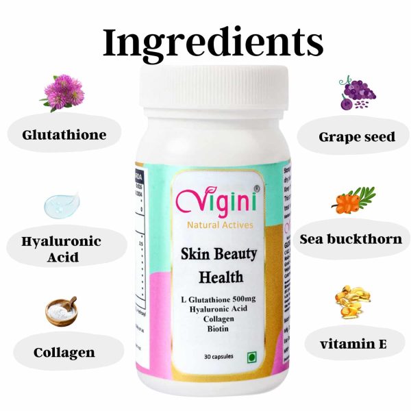 Vigini Glutathione 500 mg Skin Whitening Lightening Brightening Capsules - Image 2