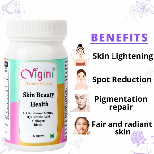 Vigini Glutathione 500 mg Skin Whitening Lightening Brightening Capsules - Image 3