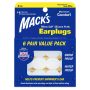 Mack's Silicone Earplugs - White (6 Pair)