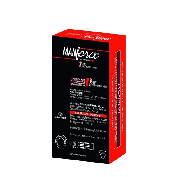 Manforce Wild 3 in 1 Strawberry Condoms (4 Pack's of 10) - Image 3