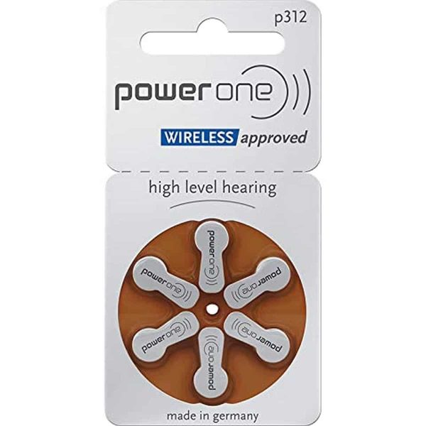 Power One Size 312 Hearing Aid Batteries
