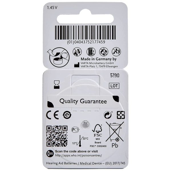 Power One Size 312 Hearing Aid Batteries - Image 2