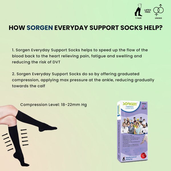 Sorgen Everyday Compression Socks For Daily Use (Black) - Image 3