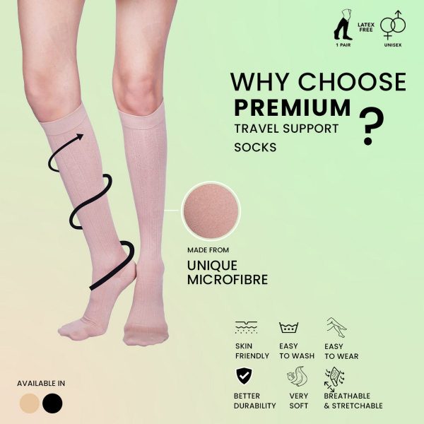 Sorgen Premium Travel Support Socks (Beige) - Image 3