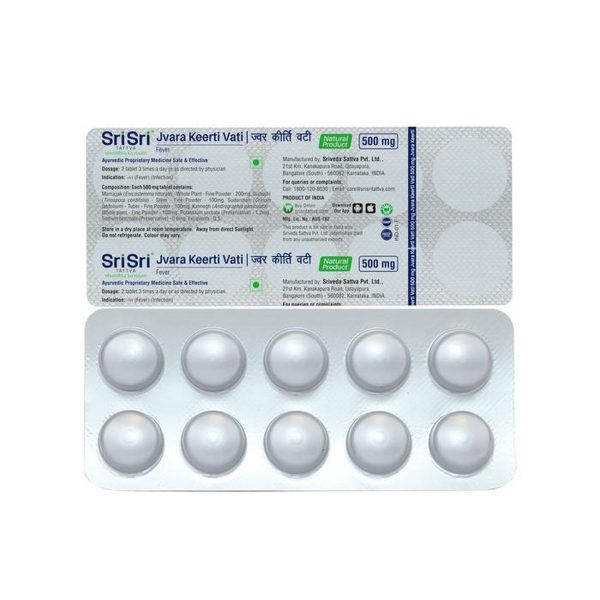 Sri Sri Tattva Jvara Keerti Vati (60 Tablets) - Image 2