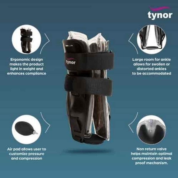 Tynor Air Ankle Splint, Black (1 Unit) - Image 3