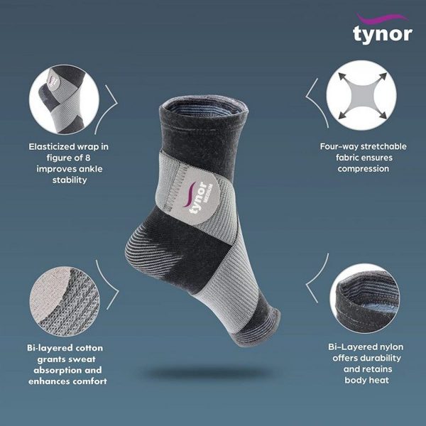 Tynor Ankle Binder, Grey (1 Unit) - Image 3