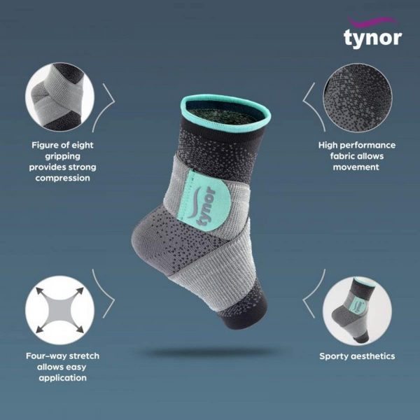 Tynor Ankle Binder Urbane, Grey (1 Unit) - Image 3