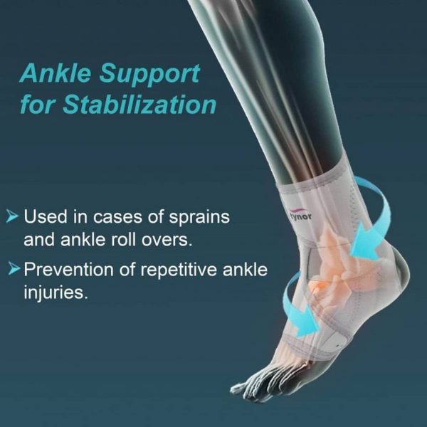 Tynor Ankle Support Neoprene, Grey (1 Unit) - Image 2