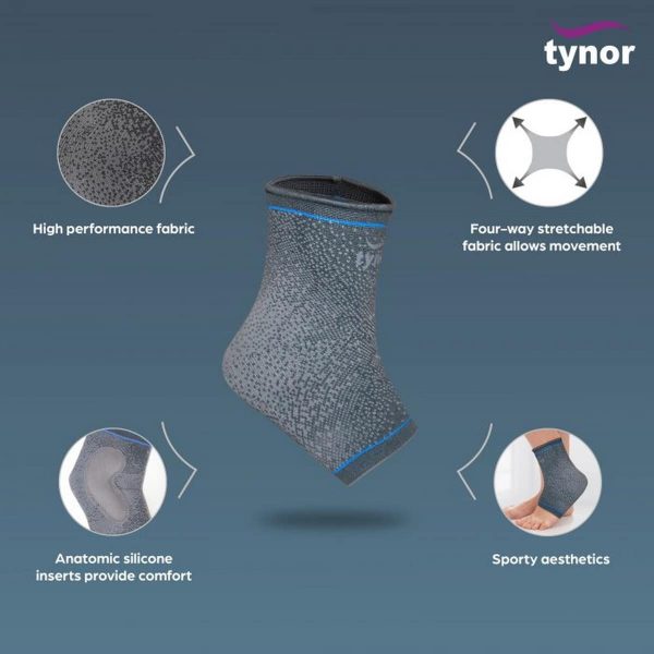 Tynor Ankle Support Urbane, Grey (1 Unit) - Image 3