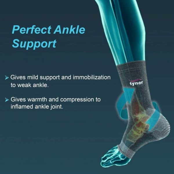 Tynor Anklet Comfeel Pair, Grey (1 Unit) - Image 3