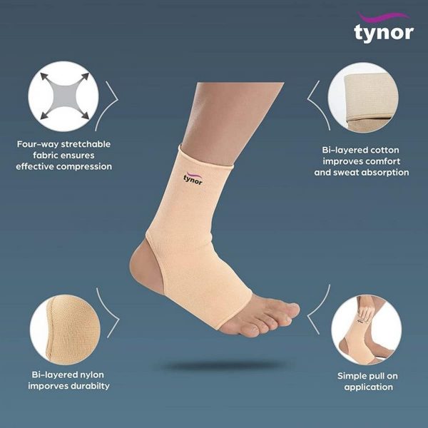 Tynor Anklets Beige (1 Pair) - Image 3