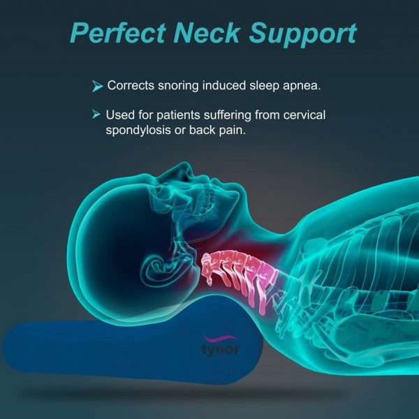 Tynor Cervical Pillow Regular Memory Foam, Blue, Universal Size (1 Unit) - Image 2