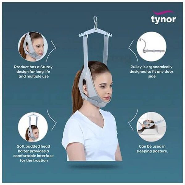 Tynor Cervical Traction Kit (Sitting) With Weight Bag, Grey (1 Set) - Image 3