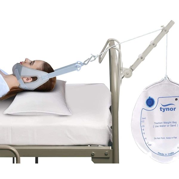 Tynor Cervical Traction Kit (Sleeping) With Weight Bag, Grey (1 Set)
