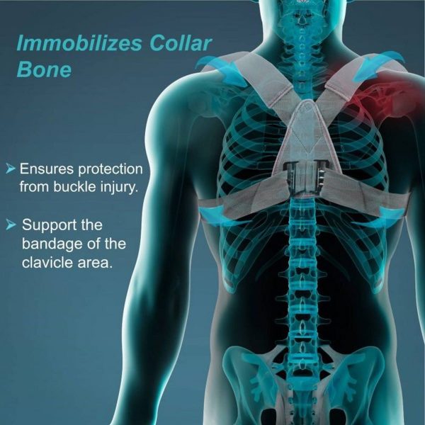 Tynor Clavicle Brace With Buckle, Grey (1 Unit) - Image 2