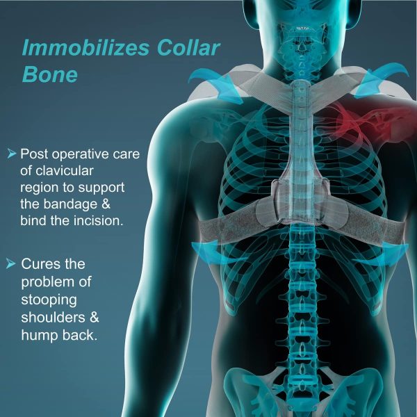 Tynor Clavicle Brace With Fastening Tape, Grey (1 Unit) - Image 3