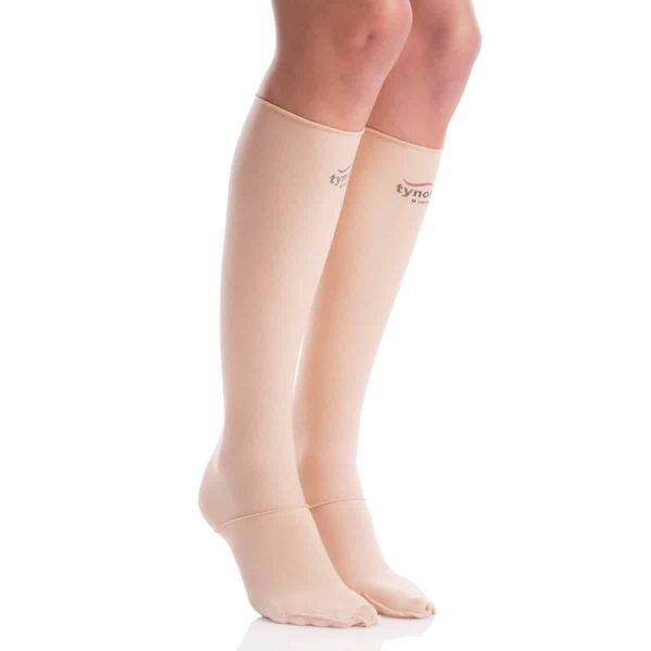 Tynor Compression Garment Leg Below Knee Closed Toe, Beige (1 Pair)