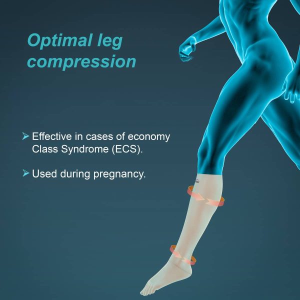Tynor Compression Garment Leg Below Knee Closed Toe, Beige (1 Pair) - Image 4