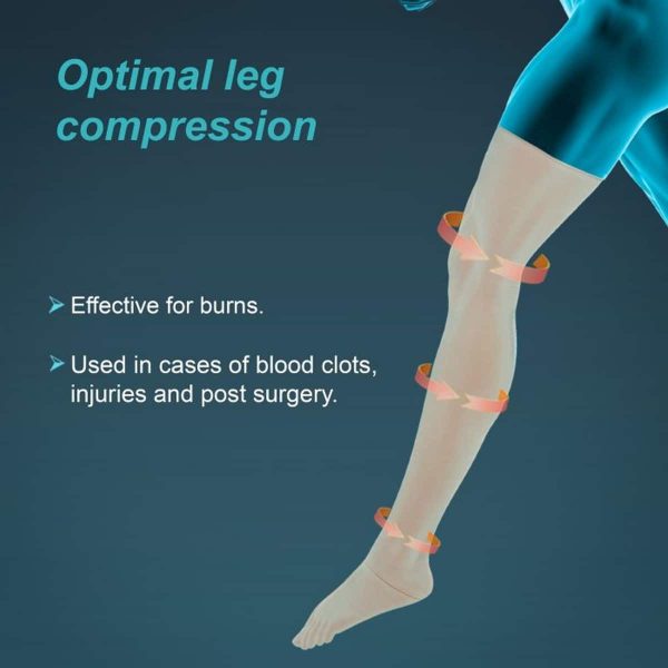 Tynor Compression Garment Leg Mid Thigh Closed Toe, Beige (1 Pair) - Image 3