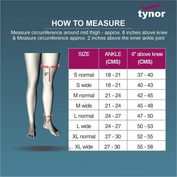 Tynor Compression Garment Leg Mid Thigh Open Toe, Beige (1 Pair) - Image 2