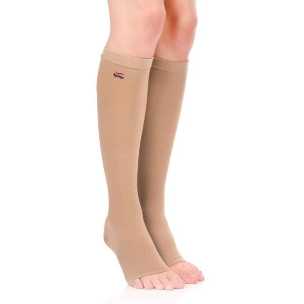 Tynor Compression Stocking Below Knee Classic, Beige (1 Pair)