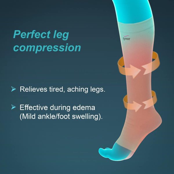 Tynor Compression Stocking Below Knee Classic, Beige (1 Pair) - Image 2