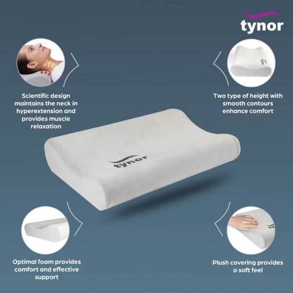 Tynor Contoured Cervical Pillow, Grey (1 Unit) - Image 5