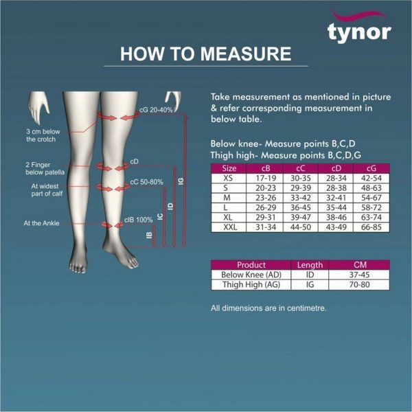 Tynor D.V.T. Stockings Thigh High (Pair), White (1 Pair) - Image 4