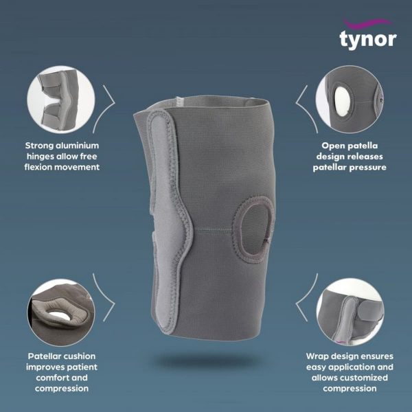 Tynor Elastic Knee Support, Grey  (1 Unit) - Image 2