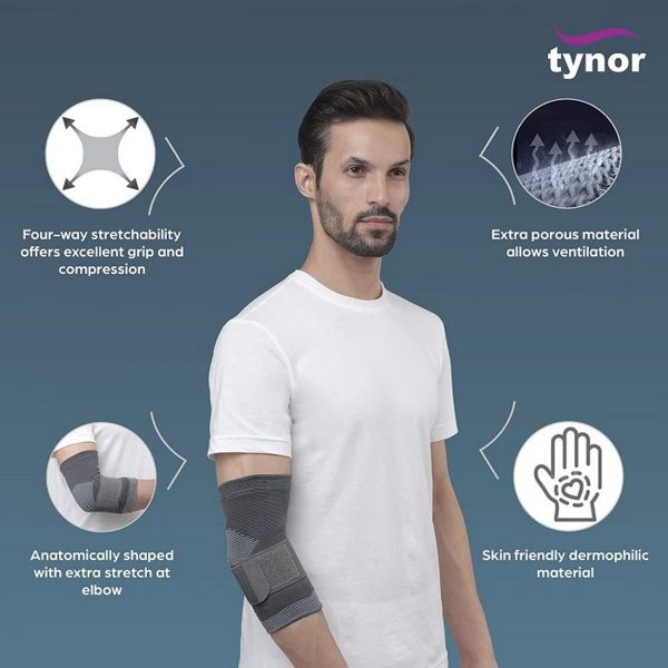 Tynor Elbow Support, Grey (1 Unit) - Image 3