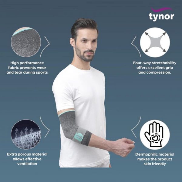 Tynor Elbow Support Urbane, Grey (1 Unit) - Image 2