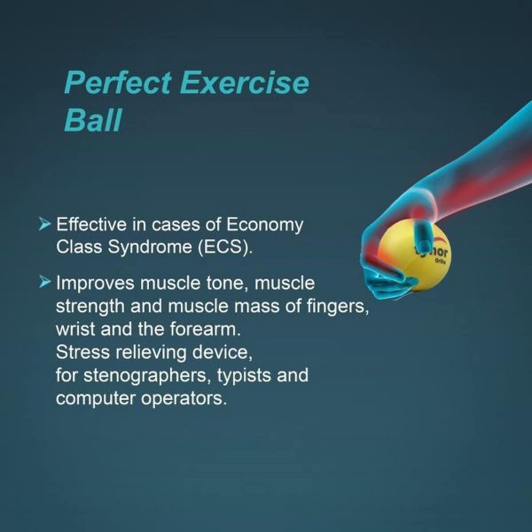 Tynor Exercising Ball PU Neuro, Yellow (1 Unit) - Image 2