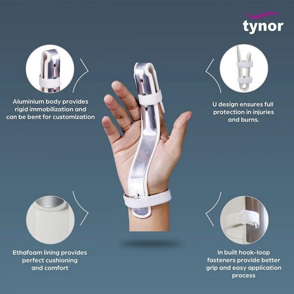 Tynor Finger Extension Splint, Silver (1 Unit) - Image 3