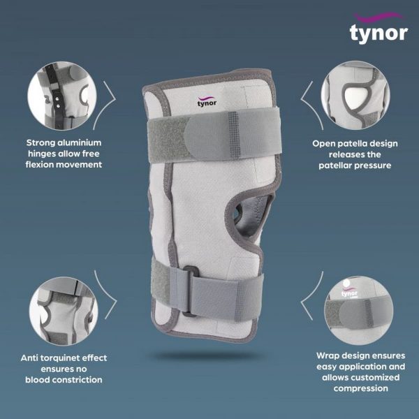 Tynor Functional Knee Support, Grey (1 Unit) - Image 5