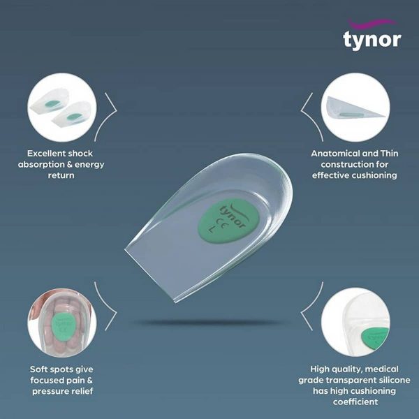 Tynor Heel Cup Silicone, White (1 Pair) - Image 3