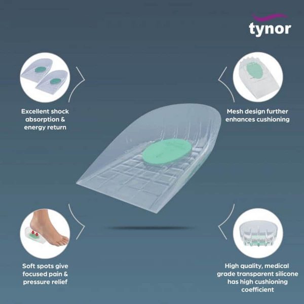 Tynor Heel Cushion Silicone, White (1 Pair) - Image 2