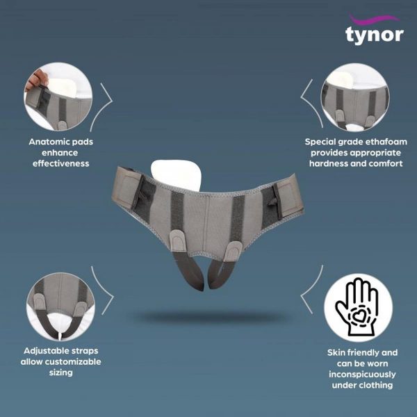 Tynor Hernia Belt, Grey (1 Unit) - Image 2