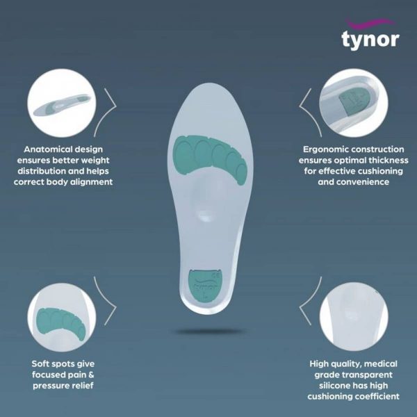 Tynor Insole Full Silicone, White (1 Pair) - Image 4