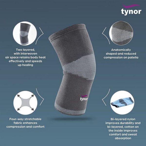 Tynor Knee Cap Comfeel, Grey (1 Unit) - Image 7