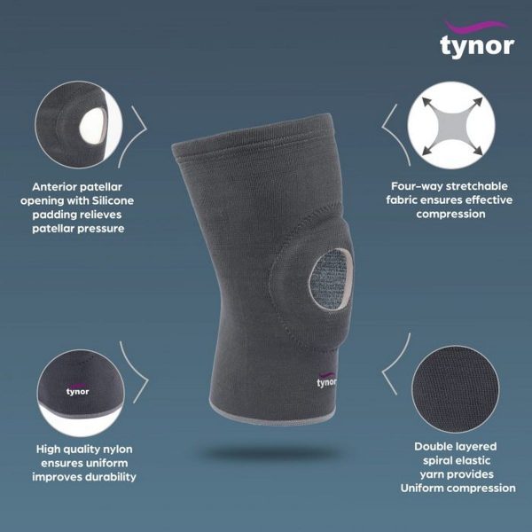 Tynor Knee Cap Open Patella, Grey (1 Unit) - Image 3