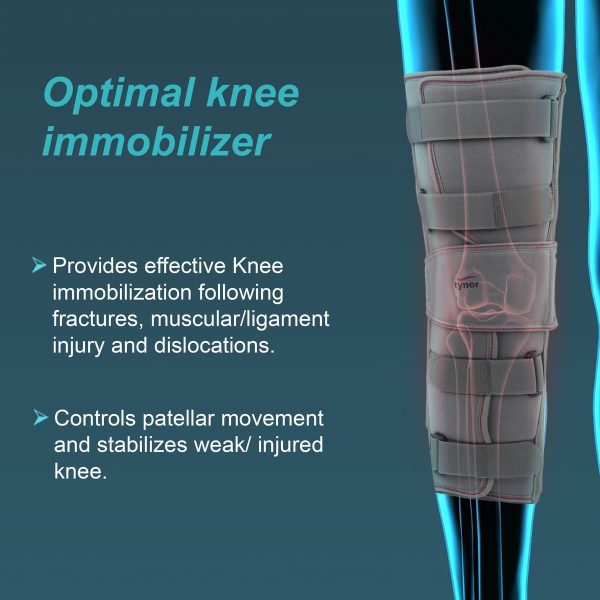 Tynor Knee Immobiliser 22″/56cm, Grey (1 Unit) - Image 2